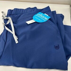 Urbane navy blue straight leg scrub pant